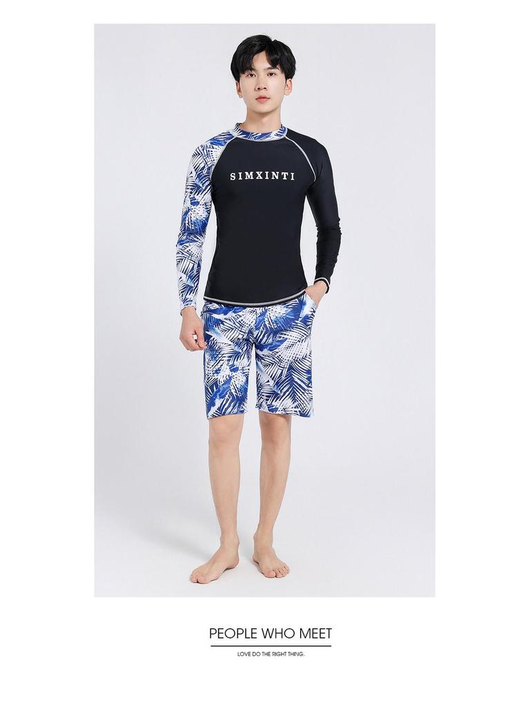 Men's Korean Style Three-Piece Slimming Sun Protection Surf Suit