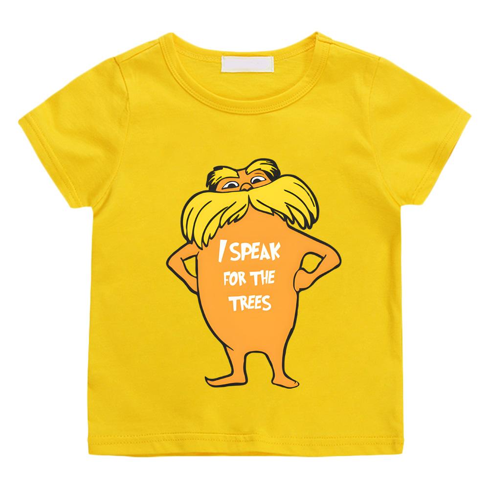 The Lorax Anime Print Casual T-shirts Kids High Quality 100%Cotton Tees Boys Girls Tops Children Intellectual Fun Cartoon Tshirts