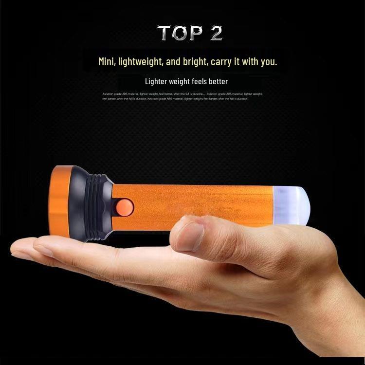 Mini High-Intensity Aluminum LED Flashlight with Long-Range Illumination and Built-in 18650 Lithium Battery