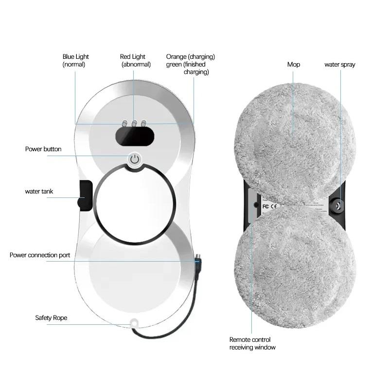 Smart Water Spray Window Cleaner, Fully Automatic Household Glass Cleaning Tool, Wet and Dry Dual-use, Ultra-thin Glass Cleaner.