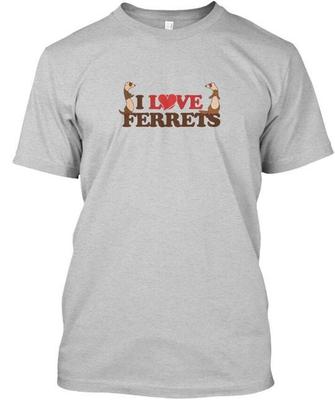Ich liebe Frettchen T-Shirt Hergestellt in den USA Größe S bis 5XL
