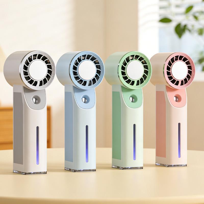 Portable Handheld Fan With Spray Usb Rechargeable For Cooling And Personal Use