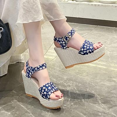 New Ladies Shoes Open Toe Women's Sandals Fashion Printing Casual Sandals Women Summer Plus Size Best Seller Wedge Sandals