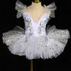 Tutu de Ballet Moderne Robe de Princesse Blanche Vêtements de Mode pour la Scène Enfants Filles