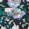 MAXZA Flower Pattern Chain Decoration Bell Sleeve Shirt Blouse Zb09qb607on