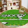 Kawaii Snoopy Round Rug Cute Cartoon Printed Circular Carpet Anti-Slip Floor Mat for Kids Room Nursery Decor