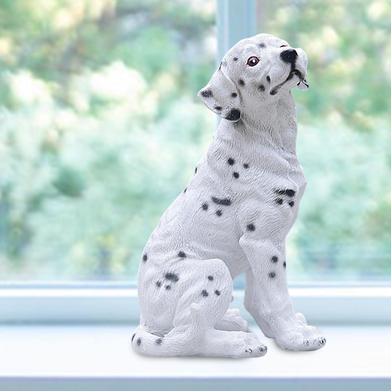 

Dog Statue Animal Sculpture Resin Cute Creative Lawn Ornament Decorative белый