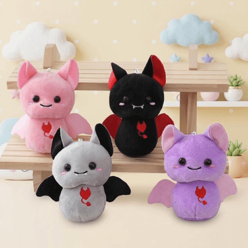 Durable Soft Halloween Bag Pendant PP Cotton Stuffed Toy Funny Bat Plush Keychain Commute