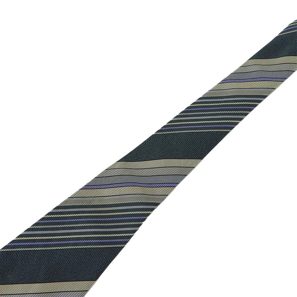 Used YVES SAINT LAURENT Tie Silk Green Green Gray Gentleman