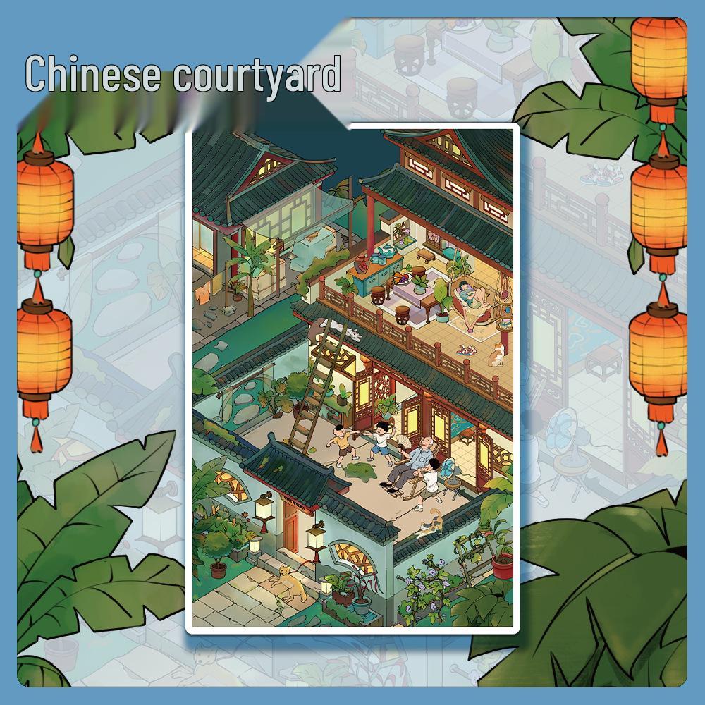 

Large Format Chinese Style Stress Relief Transparent PET Stickers for Courtyard Landscaping no