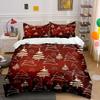 Christmas Pattern Holiday Design Bedding Duvet Cover Set Duvet Cover Pillowcases  (1*Duvet Cover 2*Pillowcases, Without Duvet Insert)