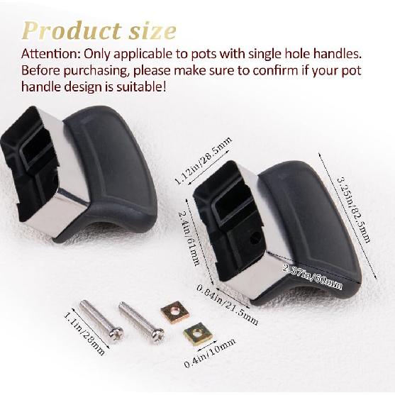 ZORZA 1Pair Replacement Handles for Pots and Pans Practical Pot Short Side Handles Pressure Cooker Handle Kit Compatible with Carote & Revere Ware