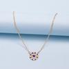 Wish New Jewelry Full Diamond Devil's Eye Necklace Fashion Gold Plated Collarbone Chain Pendant Female