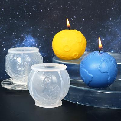 Creative Moon Earth Silicone Candle Mold DIY Planet Candle Making Supplies Soap Epoxy Resin Clay Mold Gifts Art Craft Decor