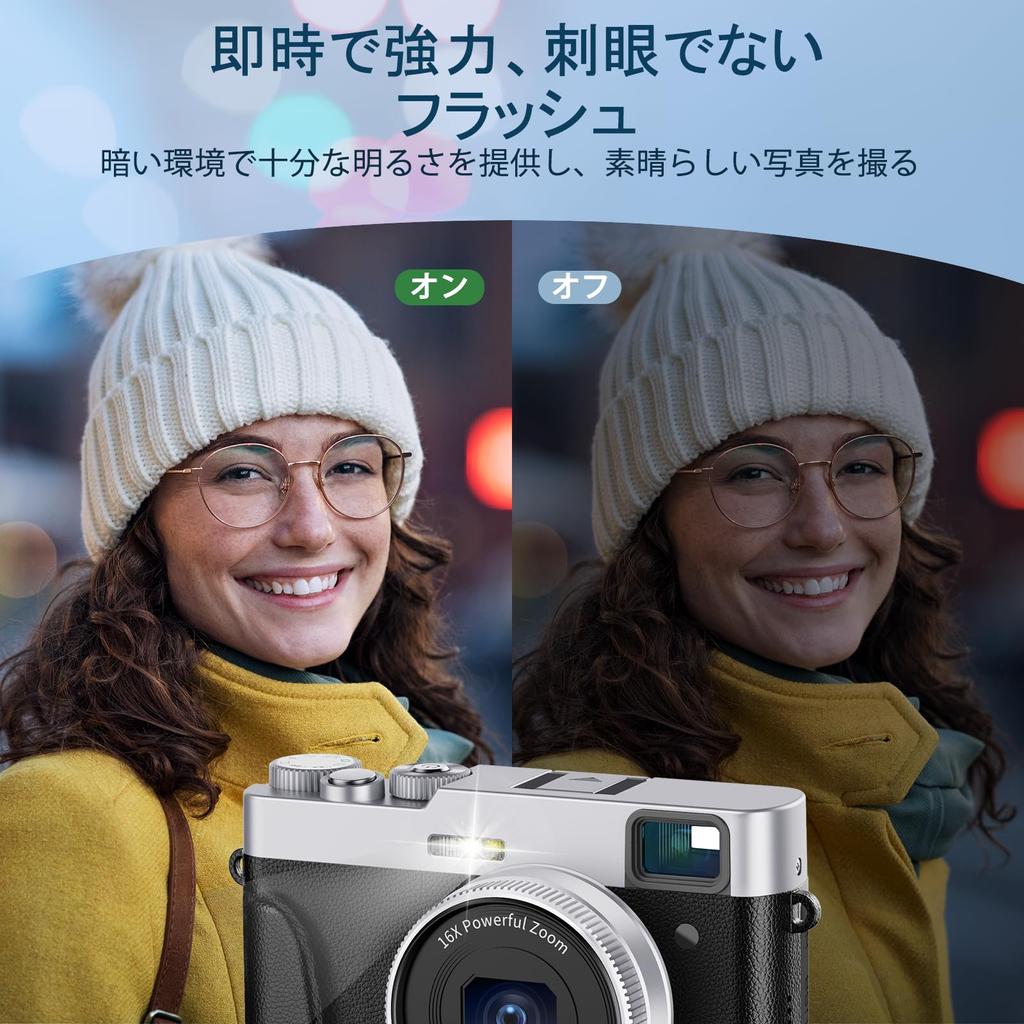 Lecran 4K Digital 48 Bild 16x Modus Blitz Vlog Für Schule 32g Speicherkarte Kamera, Autofokus, Megapixel, Stabilisierung, Zoom, Zifferblatt, Enthalten,