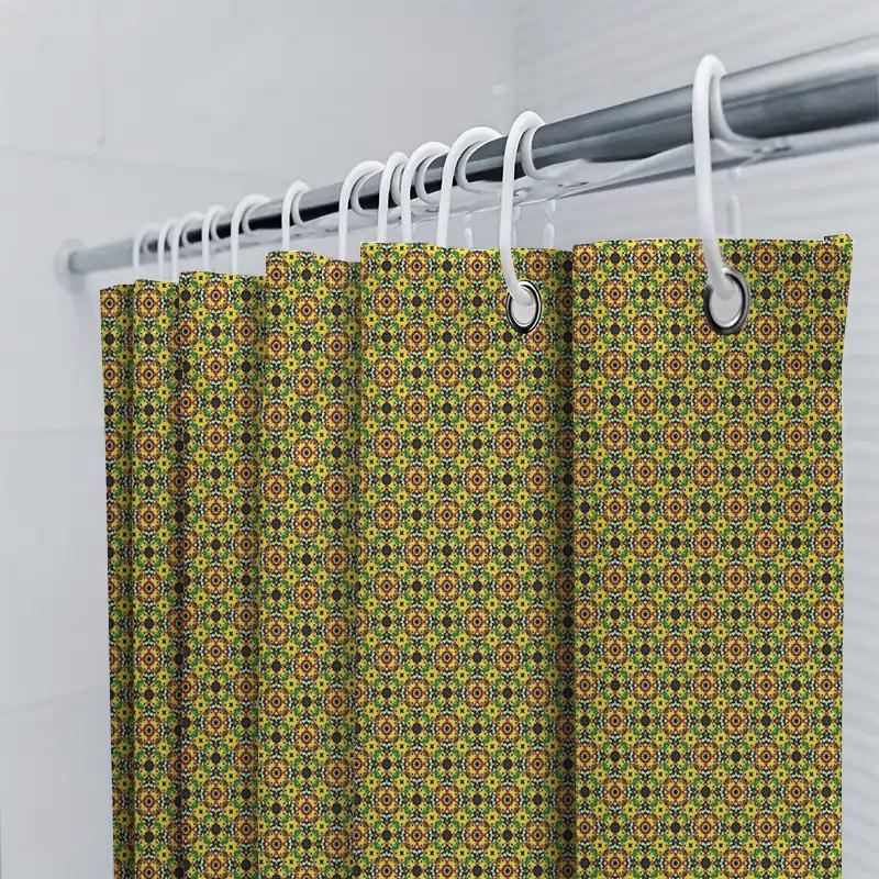 Shower Curtain Botanical Leaf Pattern Waterproof Fabric Bathroom Decor Vintage Floral Nature Backdrop Home Textile