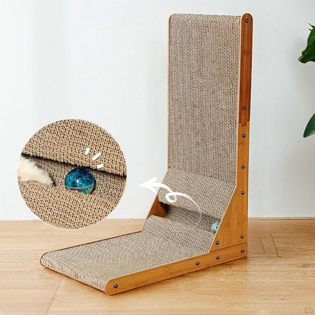 Cat Corrugated Scratcher Board Scratch Resistant Scratching with Ball Mat for Kitten Large Cats