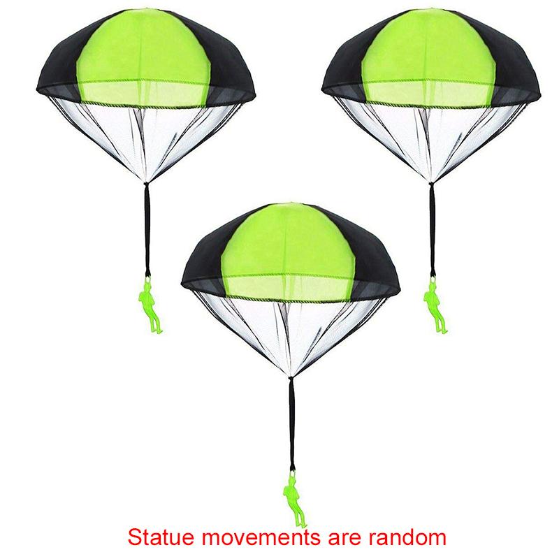 3PCS Hand Throwing Parachute 6 Colors Available Outdoor Interactive Sport Aerial Flying Parachute for Backyard Park Activity ZYF