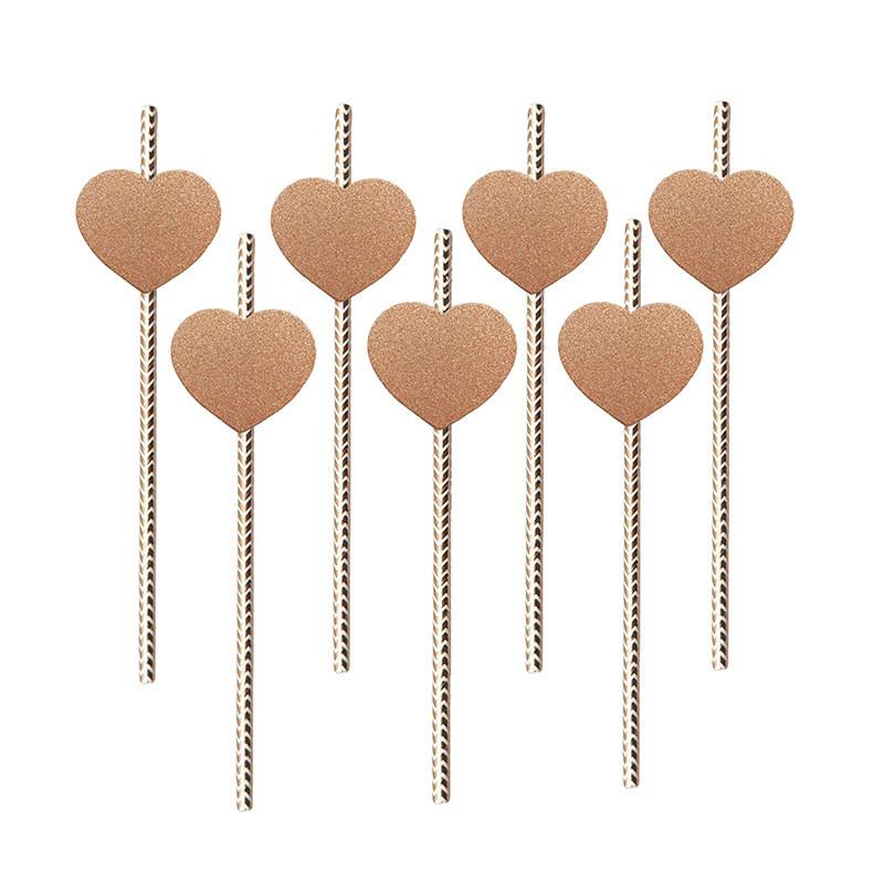 Degradable Heart Party Straws For Weddings And Celebrations With Creative Dessert Decor