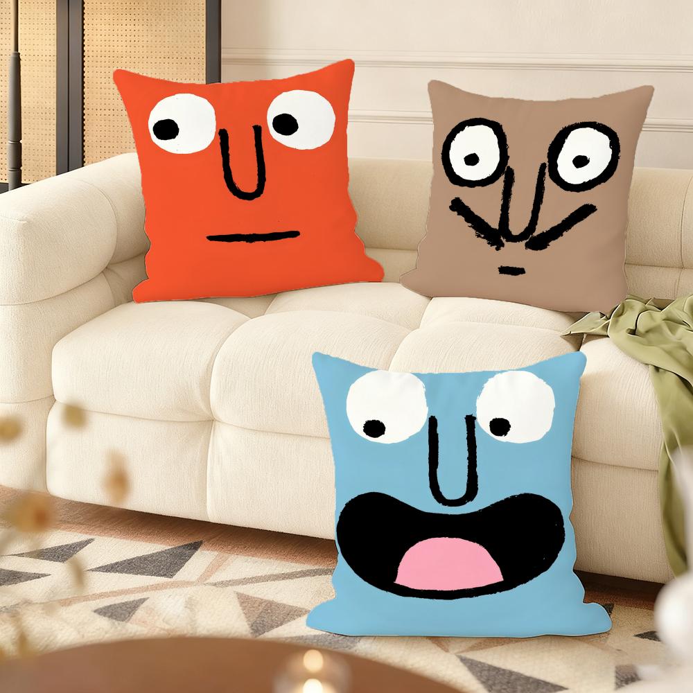 Aesthetic Art JJean JJullien Cushion Cover Natural Linen Organic Fabric DoubleSided Printing Couch Pillow Covers Home Decor