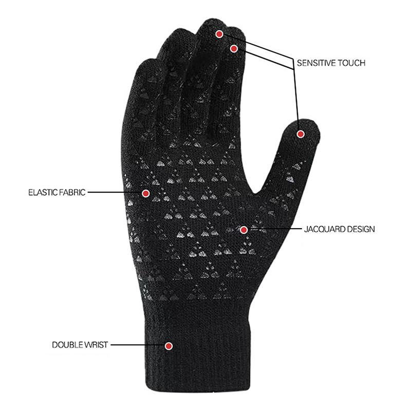 1 Pair Full Fingers Gloves Waterproof Cycling Outdoor Sports Running Motorcycle Ski Touch Screen Fleece For Men Women