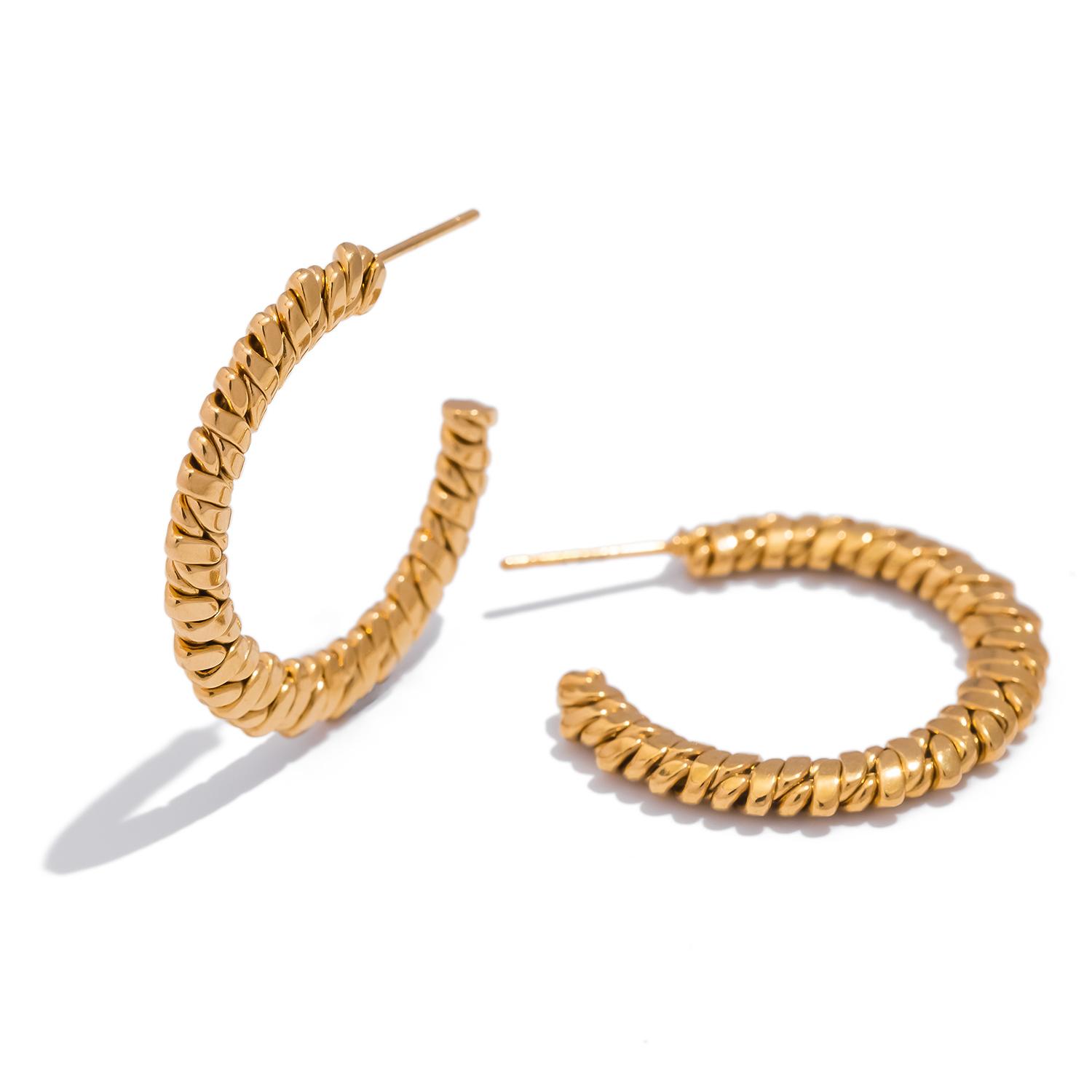 

Женские серьги в форме буквы C, серьги из нержавеющей стали золотой