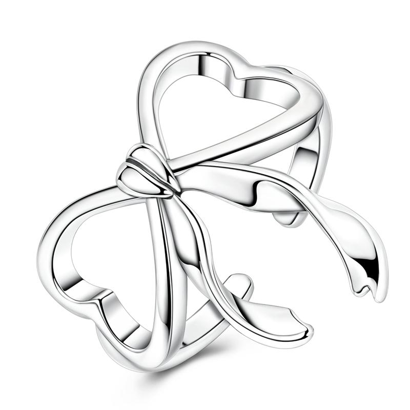 Original 925 Sterling Silver Bow Sun Moon Stars Open Rings Regardless of Size for Women Girls Jewelry Birthday Anniversary Gifts