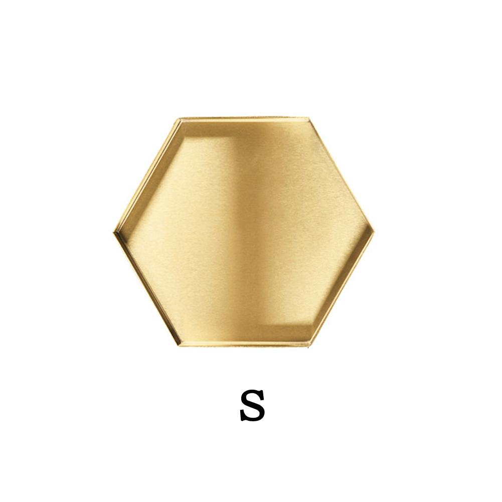 Nordic Geometric Gold Tray Metal Storage Tray Food Fruit Jewelry Dish Plate Desktop Makeup Organizer Home Party Decoration Trays