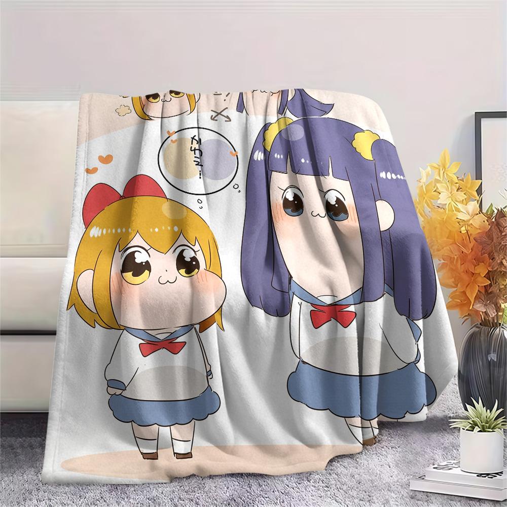 Pop Team Epic  Print Flannel Blanket, High quality Comfortable for All Seasons, Home Decor, Warmth and Comfort