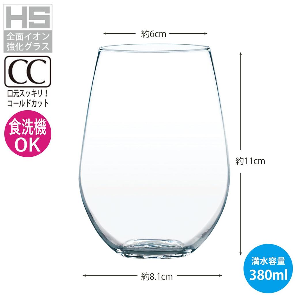 Toyo Sasaki Glass Fino Made in Dishwasher Glass Beer Highball Wine Sour Chuhai Tumbler, 380ml, Japan, Safe, Shatterproof, Cup, Glass, Glass, Glass,