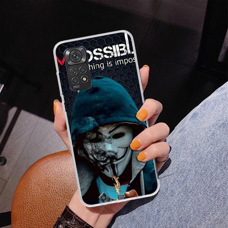 Anonymous V Mask Phone Case For Xiaomi Redmi Note 15 14 13 12S 12 11 Pro Plus 14S 11S 11E 10 10S 11T 5G Personalized Cover Redmi
