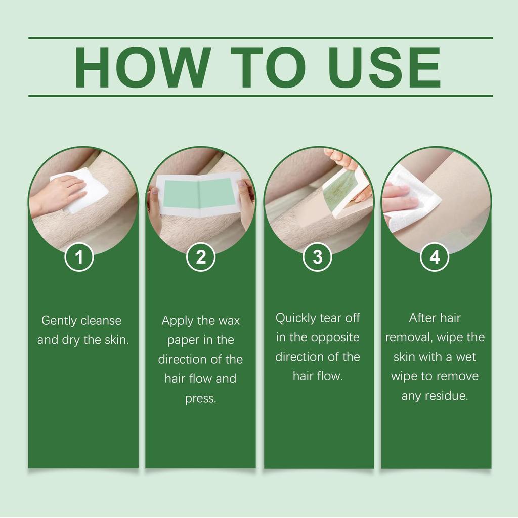 Depilatory Wax Strips For Hair Removal Wax Paper Cold Wax Strips Paper For Face Neck Arm Leg Body Beauty Tools