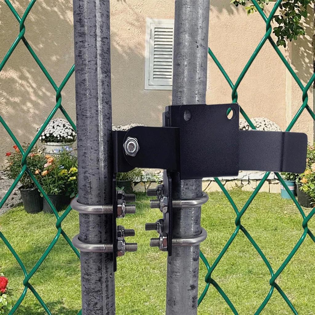 Farm Gate Latch Chain Link Fence Double Gate Latch Lockable Heavy Duty Hinges Strong Connection Hardware for Outdoor Barn