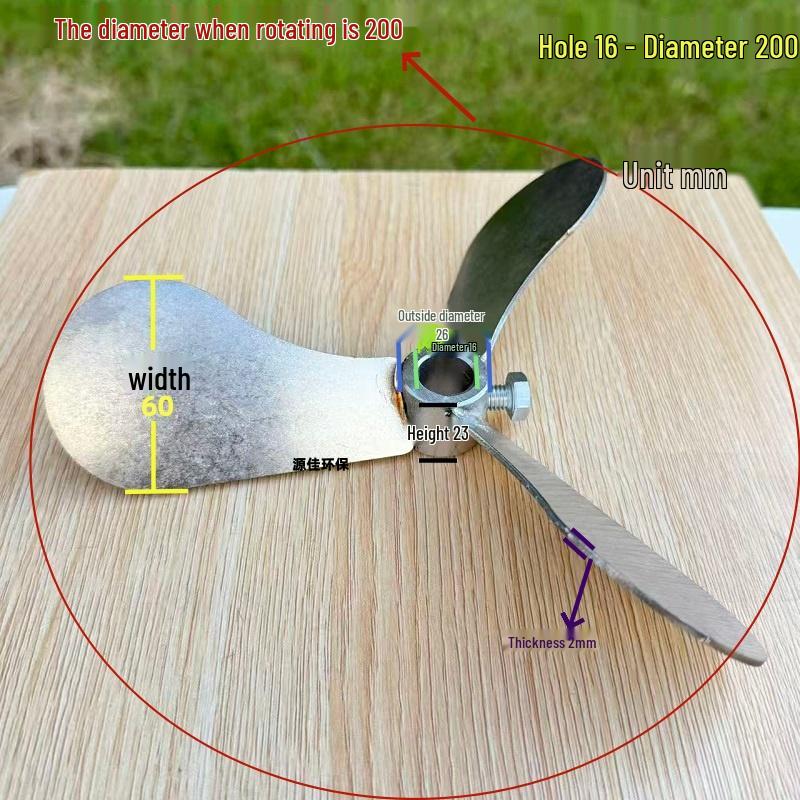 10/12mm Stainless Steel Three-Leaf Blender Blade Impeller for Paint Mixing
