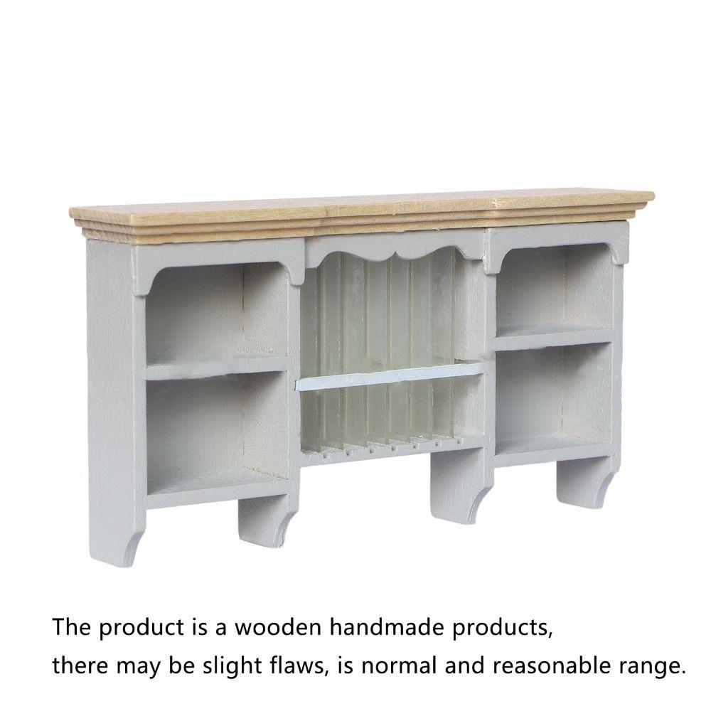 Mini Wall Hanging Cabinet Wooden Display Shelves 1:12 Dollhouse Storage Cabinet  Kids Toys