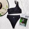 High Waist Bikini Set Hollow Out Bikini Bandage Swimsuit Female Sexy Swimwear Black Bathing Suit Biquini Sexy Swimming Beachwear