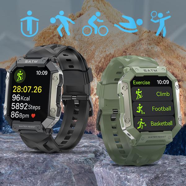 Rainbuvvy PG333 Smart Watch 1.92inch Touch Screen Bluetooth Call Heart Rate Sleep Monitoring Pedometer Outdoor Sports Watch