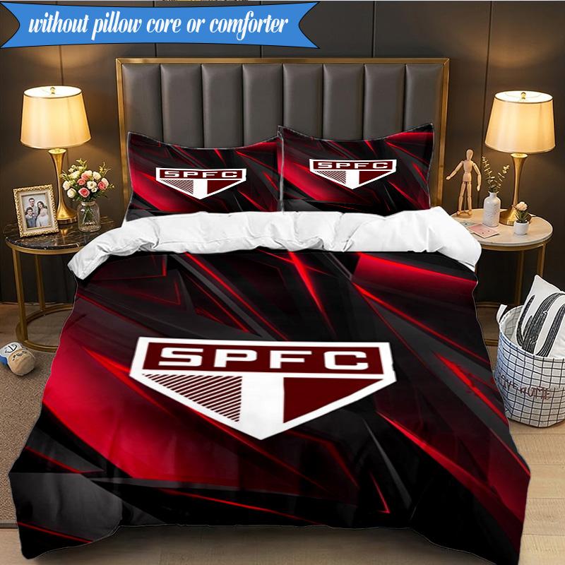 3PCS Spfc Team Crest Design Printed Soft Bedding Set,Including 1pc Duvet Cover And 2pcs Pillowcases Perfect for Bedroom, Dormitory, Fan Gift