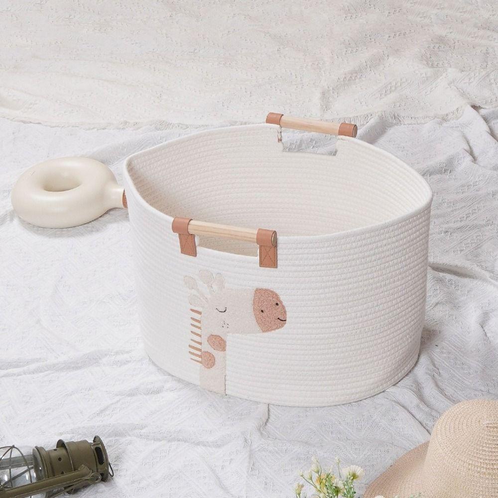 Portable Cotton Rope Storage Basket Cute Clutter Tidy Bin Toy Snack Organizer  Nursery
