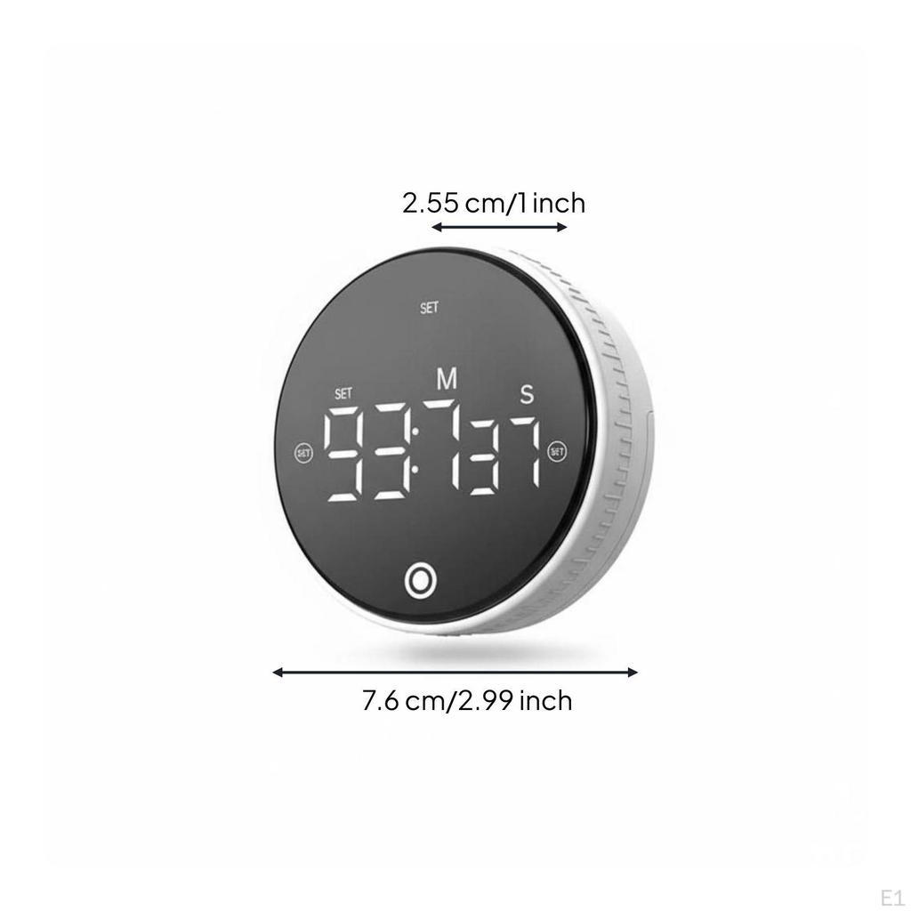 Rotary Digital Timer Silent Mode Kitchen Loud Alarm Large Display Timekeeping Clock