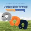 Plush Jacket Inflatable U-shaped Travel Neck Pillow & Core Support