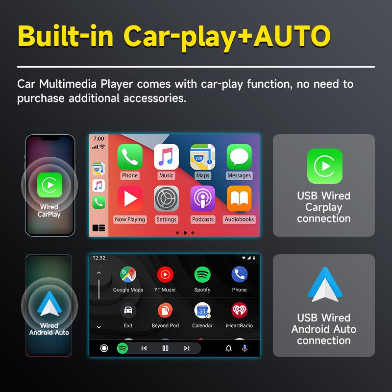 7 inch Car Radio 1 Din MP5 Carplay Android Auto HD Autoradio Multimedia Player Car Stereo Bluetooth USB FM Universal NO 2Din