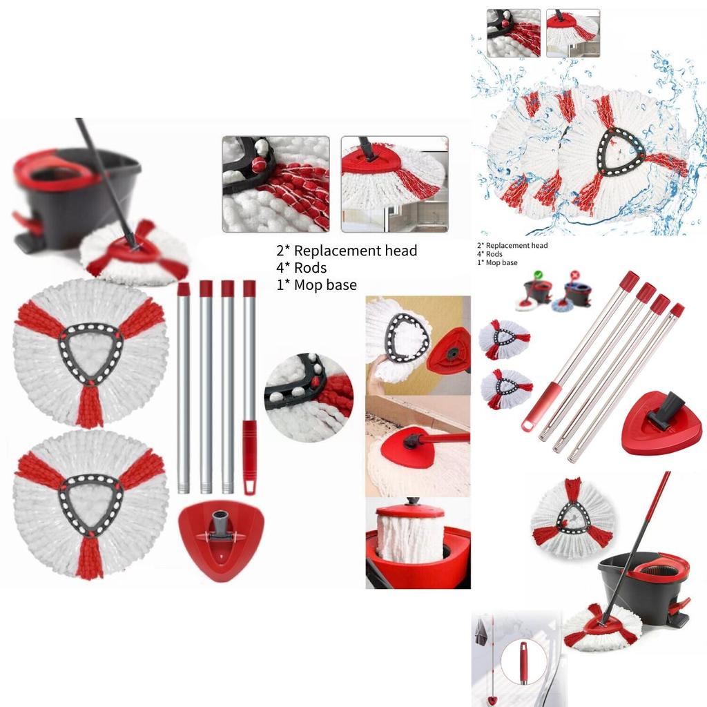Testa del Mocio Triangolare in Microfibra Ultra Morbida Set di Accessori per Mocio Rotante a 360 Gradi Per Pulizia Profonda