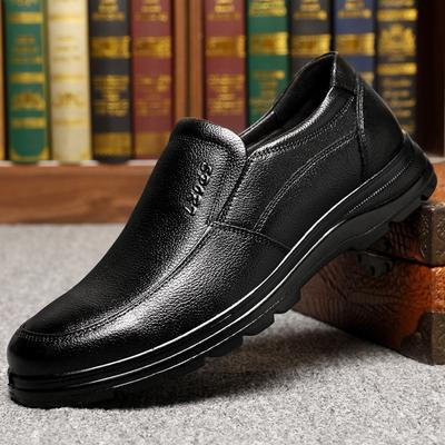Herrenschuhe aus Rindsleder der ersten Schicht Frühling und Herbst Business Leder Fußabdeckung weiche Sohle leichte Schuhe für Väter mittleren Alters Herren Freizeitlederschuhe