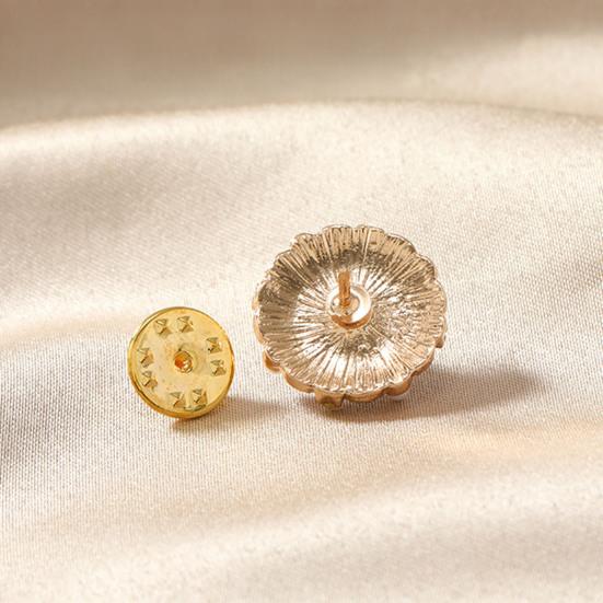 Women Brooch Imitation Pearls Enamel Glaze Flower Shape Shawl Pin Lapel Neckline Clip Anti-Exposure Buckle
