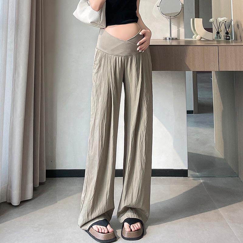 2026 New Summer Maternity Pants - Thin, No Belly Constriction, Straight & Wide Leg, Casual Wear XL