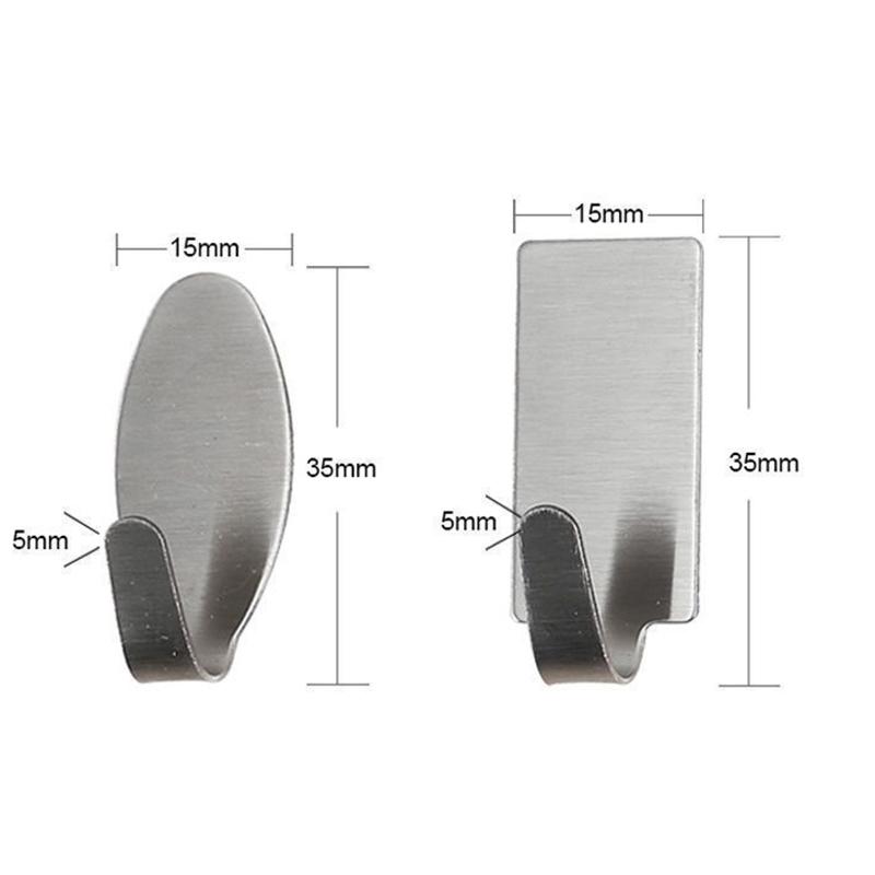 Self-Adhesive Hook Stainless Steel Heavy-Duty Wall Hook Bathroom Storage Towel Rack Multifunctional Kitchen Rack