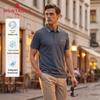 MONTAGUT Men's Silk Blend Business Embroidered Polo Shirt