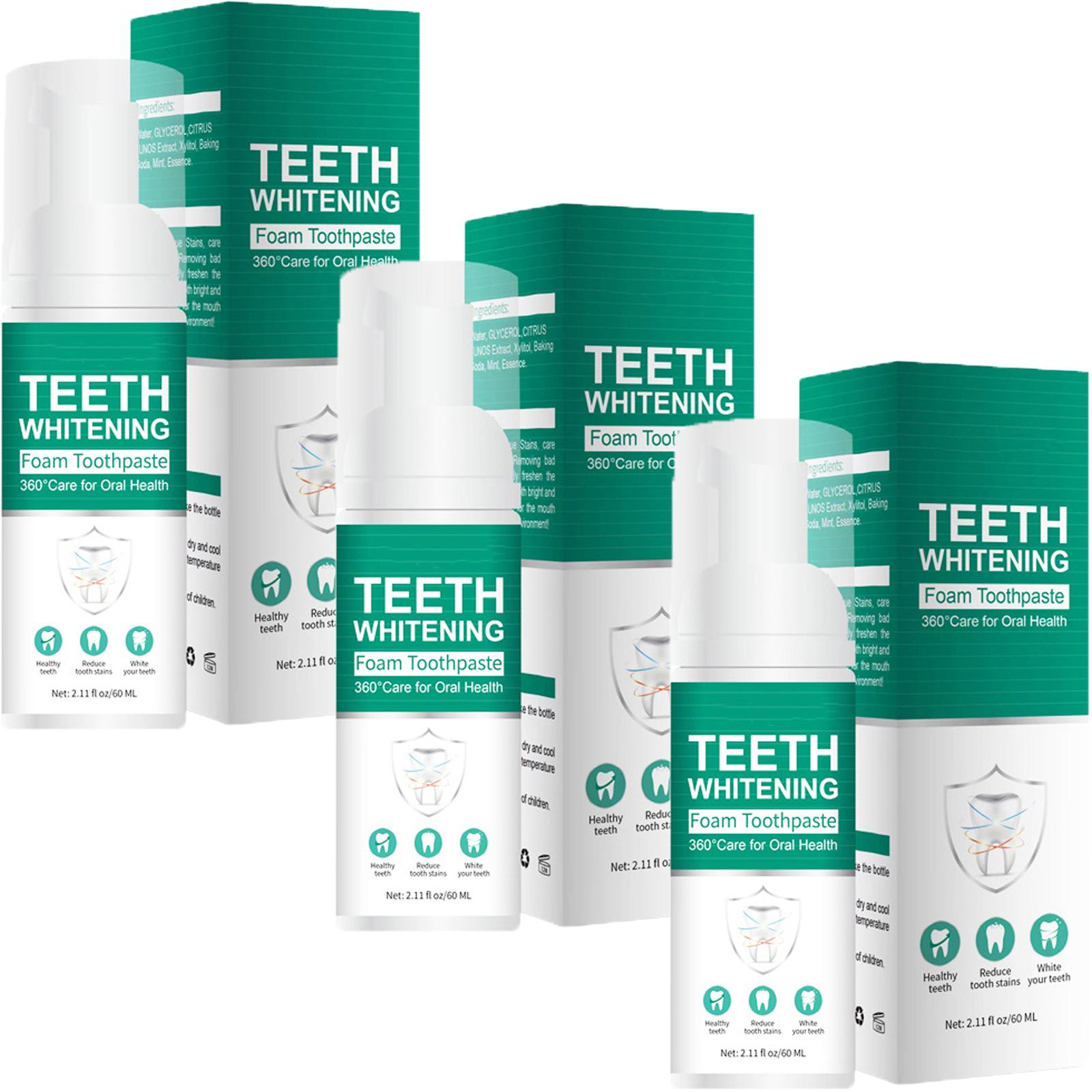 

Отбеливание зубов, зубная паста, отбеливатель, средство для удаления зубного налета, мусс для чистки зубов, осветляющий белые зубы, удаление пятен, мусс, зубная паста 3pcs