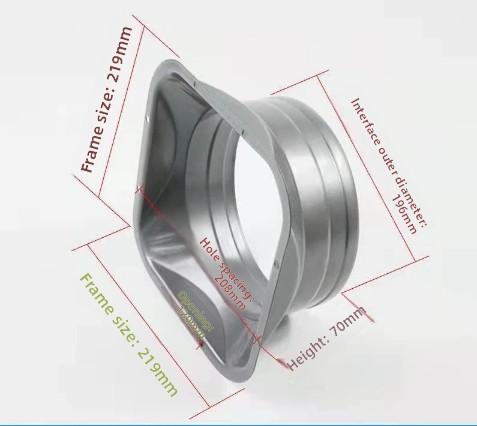 For Kitchen Hood Ventilator Pipe Connecting Vent Flange Exhaust Duct 4-10inch Electrostatic Spray Metal Silver-gray